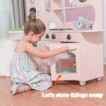Little Chef Westchester Retro Wooden Play Kitchen, Pink - Image 5